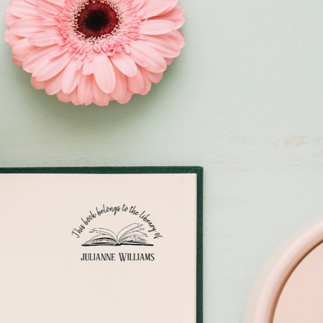 Vintage Handskriven Anpassningsbar Bibliotek Bokar Stämpel (Skapare uppladdad)