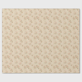 Vintage Handskriven Brev & Ro Collage Rolled Presentpapper