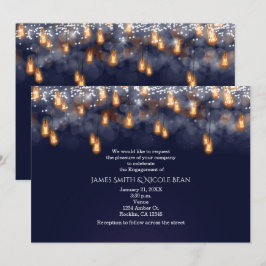 Vintage Hängande Glödlampor Förlovningsfest Inbjudningar