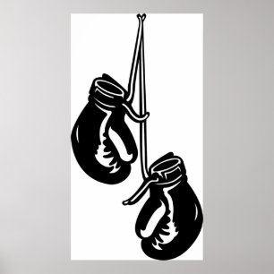 Vintage Hanging Boxing-handskar Retro Fighter Poster