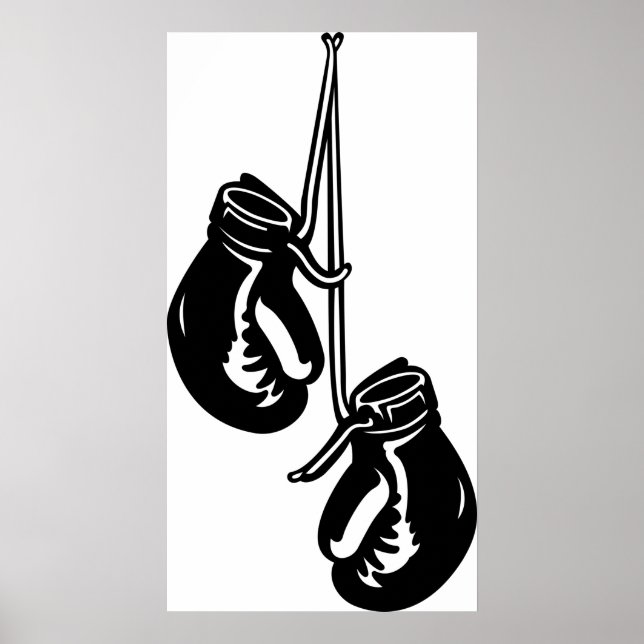 Vintage Hanging Boxing-handskar Retro Fighter Poster (Framsidan)