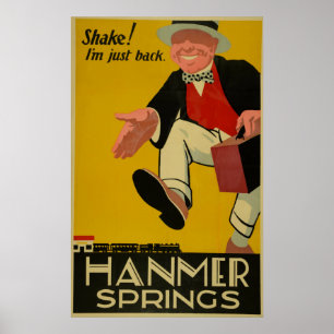 Vintage Hanmer Vår New Zealand Travel Poster