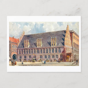 Vintage Hannover Tyskland Rathaus Vykort