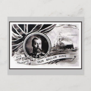Vintage Hans Majesty Vår Sailor Kung Vykort