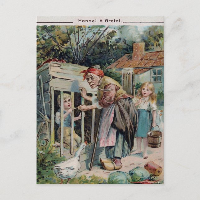Vintage Hansel & Gretel 1906 Vykort (Framsida)