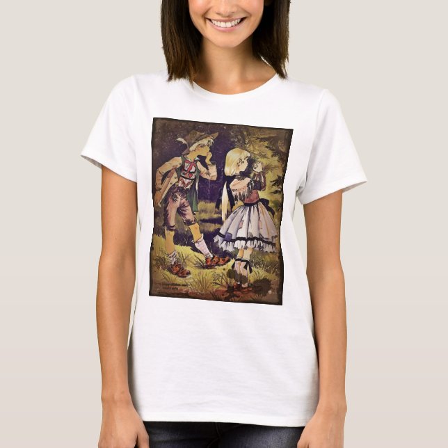 Vintage Hansel och Gretel Se stugan T-shirt (Framsida)