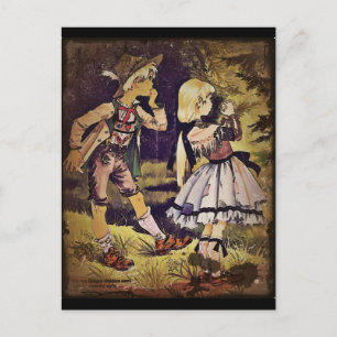Vintage Hansel och Gretel Se stugan Vykort