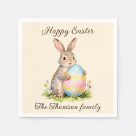 Vintage Happy Easter Bunny with Egg Family  Pappersservett