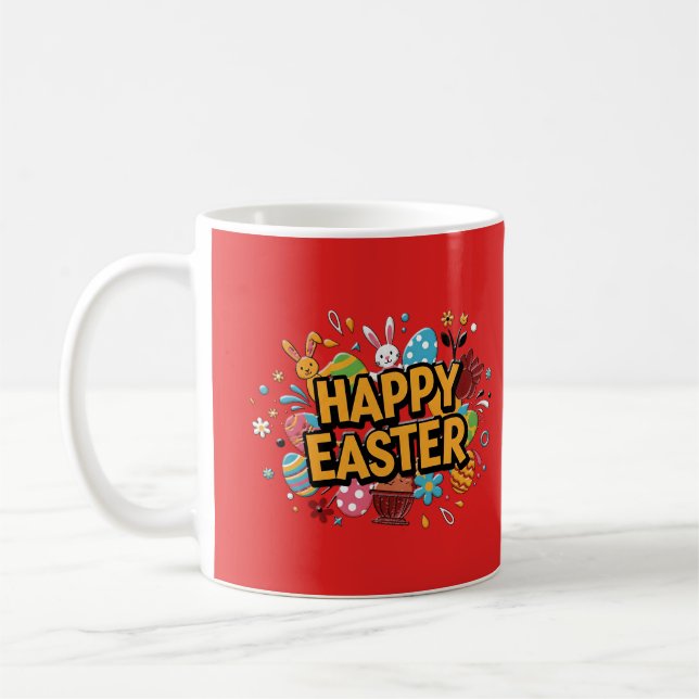 Vintage Happy Easter Retro Coffee Mug Kaffemugg (Vänster)