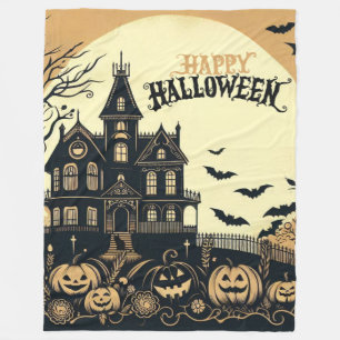 Vintage happy halloween art fleecefilt
