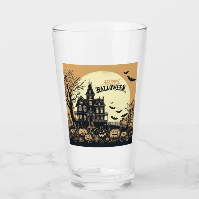 Vintage happy halloween art glaskopp (Framsida)