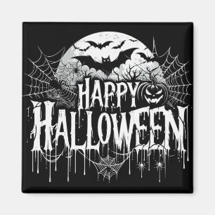 Vintage happy halloween art magnet