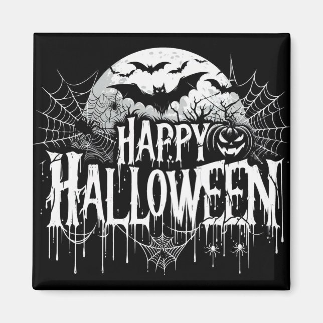 Vintage happy halloween art magnet (Framsidan)