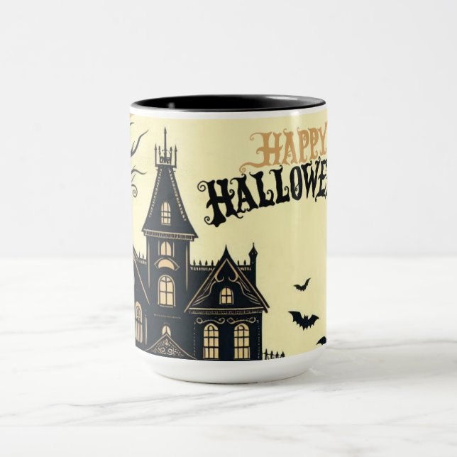 Vintage happy halloween art mugg (Center)