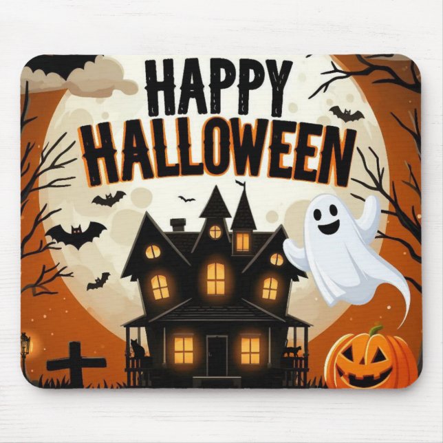 Vintage happy halloween art musmatta (Framsidan)