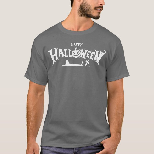 Vintage Happy halloween flicka T Shirt (Framsida)