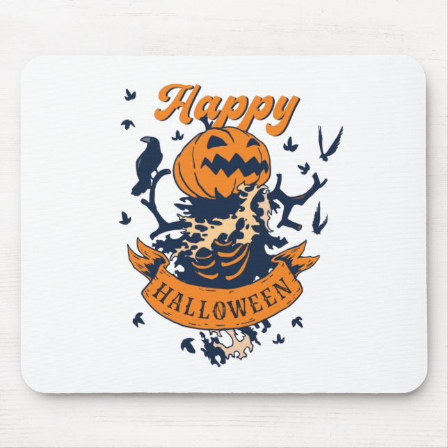 Vintage Happy halloween Graphic Jack o lantern Musmatta (Framsidan)