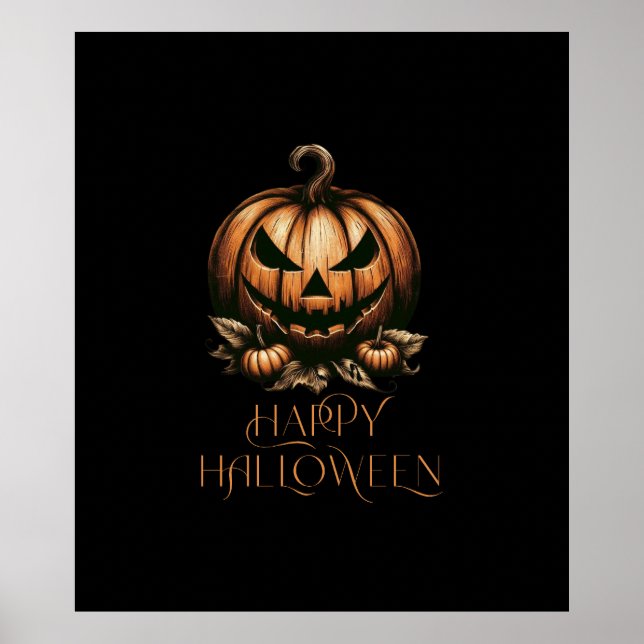 Vintage happy halloween pumpkin poster (Framsidan)