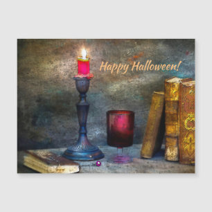 Vintage Happy halloween Red Candle & Old Bokar