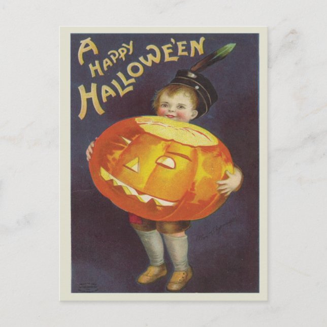 Vintage Happy halloween Vykort (Framsida)