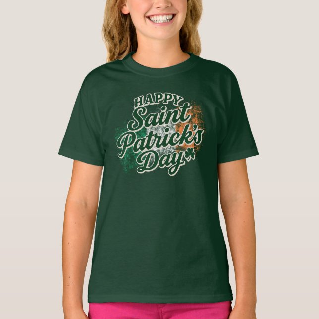 Vintage Happy Saint Patrick's day  T Shirt (Framsida)
