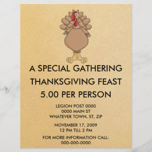 Vintage Happy thanksgiving Dinner Flyer