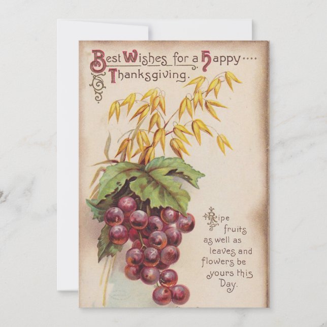 Vintage Happy thanksgiving Julkort (Framsida)