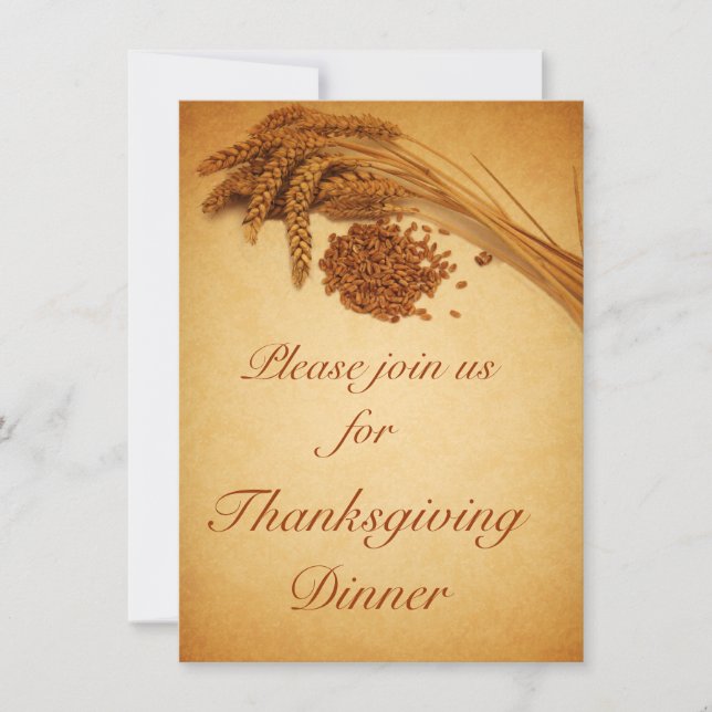 Vintage Happy thanksgiving vetet Maj Inbjudningar (Framsida)