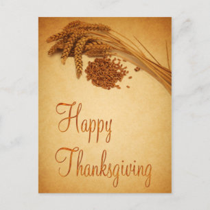 Vintage Happy thanksgiving Wheat Maj Helg Vykort
