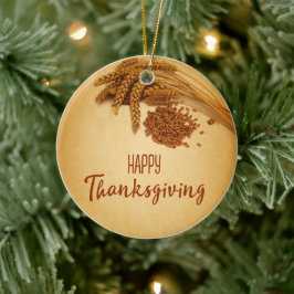 Vintage Happy thanksgiving Wheat Maj Julgransprydnad Keramik