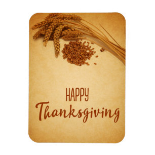 Vintage Happy thanksgiving Wheat Maj Magnet