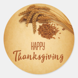 Vintage Happy thanksgiving Wheat Maj Runt Klistermärke