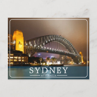 Vintage Harbour Bridge i Sydney med målerisk stil Helg Vykort