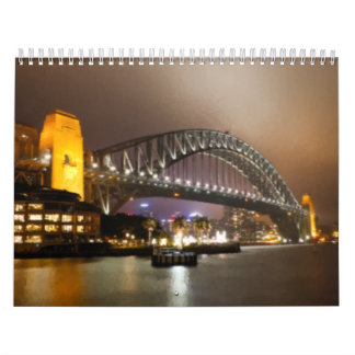 Vintage Harbour Bridge i Sydney med målerisk stil Kalender