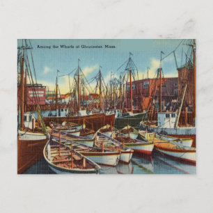Vintage Harbour Gloucester, Massachusetts Vykort