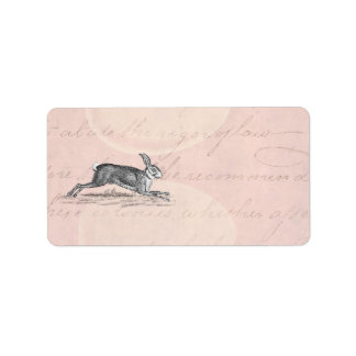 Vintage Hare Bunny Rabbit Illustration - Kaniner Adressetikett