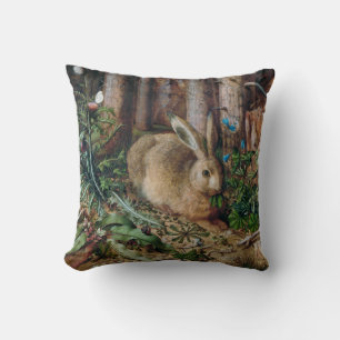 Vintage Hare i skogen - Hans Hoffmann Cushion Kudde