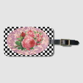 Vintage Harlequin Rosa ros Bagagebricka