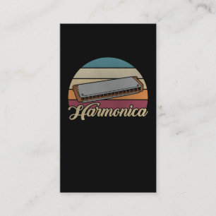 Vintage Harmonica Blues Musical Instrument Visitkort