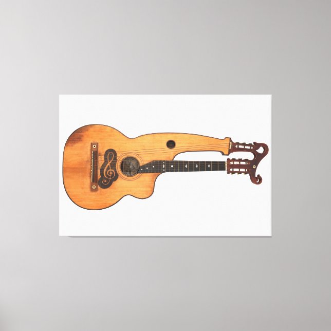 VINTAGE HARP GUITAR 40 x 60 Canvastryck (Framsida)