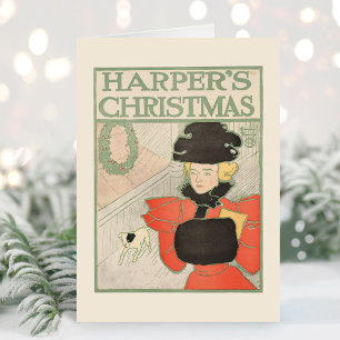 Vintage Harpers jul 1896 Helgkort