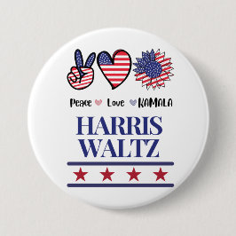 Vintage Harris och Walz 2024 Val T-Shirt Knapp