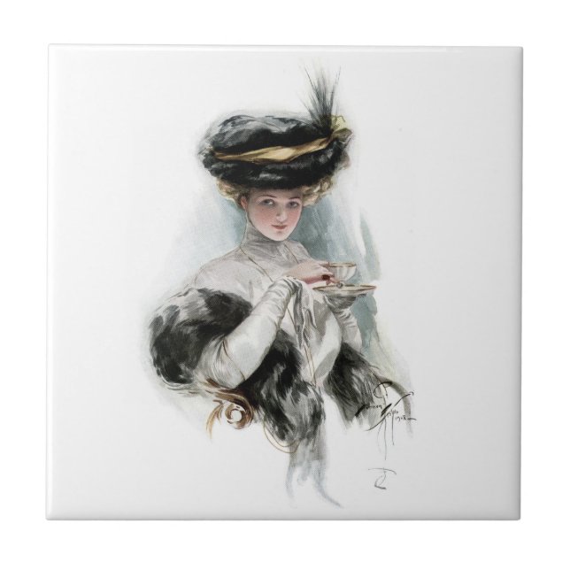 Vintage Harrison Fisher Kakelplatta (Framsidan)