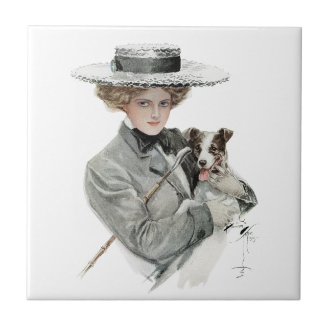 Vintage Harrison Fisher Kakelplatta (Framsidan)