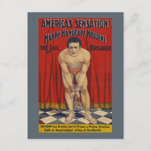 Vintage Harry Handbojor Houdini - The Jail Breaker Vykort