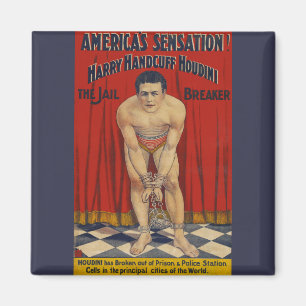 Vintage Harry Handcuff Houdini - Jail Breaker Magnet