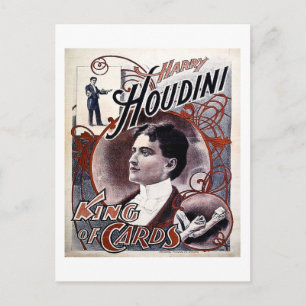 Vintage Harry Houdini Kung i annonsen Cards Vykort
