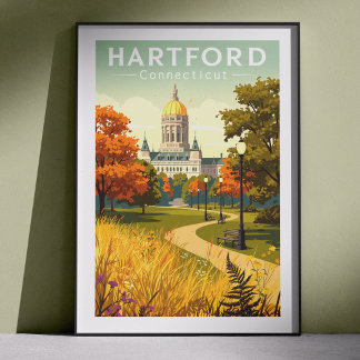 Vintage Hartford Connecticut Poster