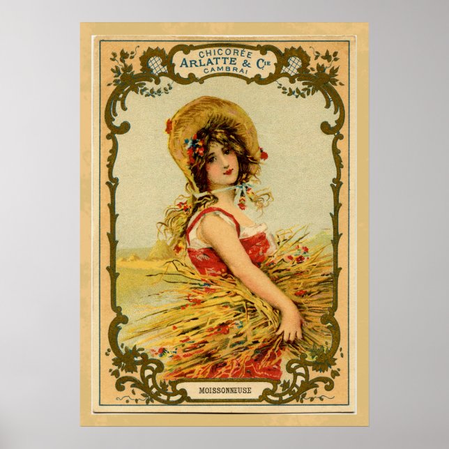 Vintage Harvest Girl Poster (Framsidan)
