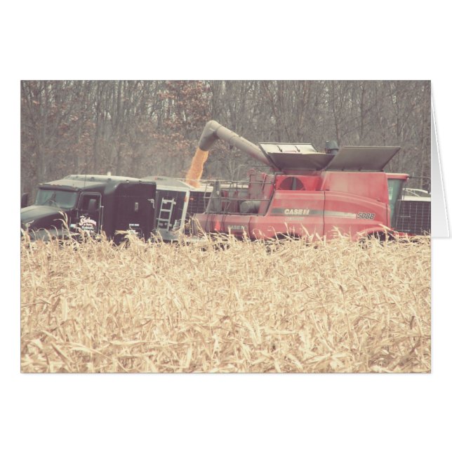 Vintage Harvest Hälsningskort (Framsidan Horizontal)